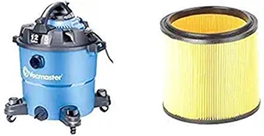 VACMASTER 12 Gallon Wet/Dry Vac with Detachable Blower and Cartridge Filter