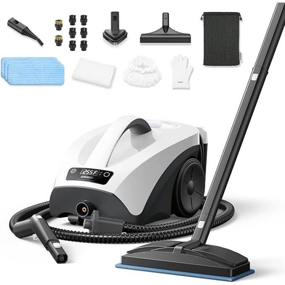Steam Cleaner with 21-Piece Kit and Detachable Hose