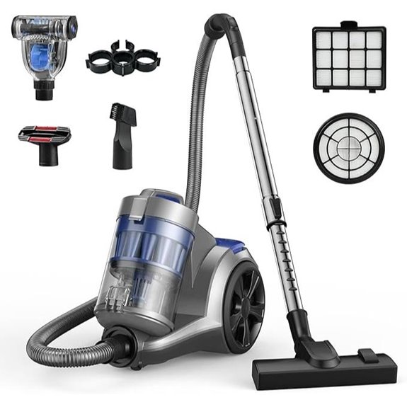Aspiron 1700W Canister Vacuum with HEPA Filters