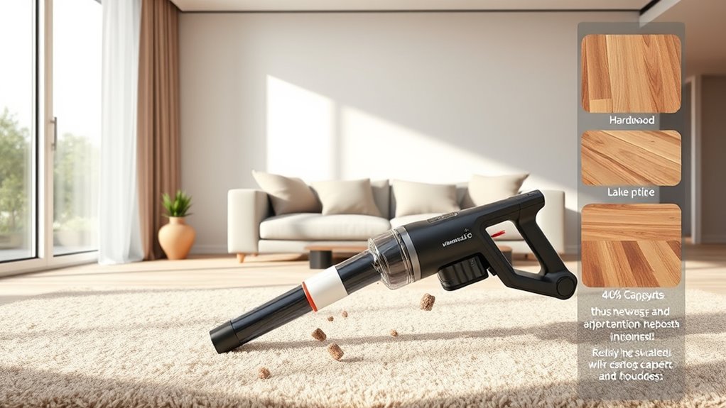 auto suction battery surface adaptability