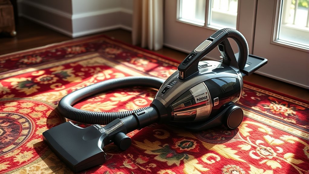 canister vacuum rug features