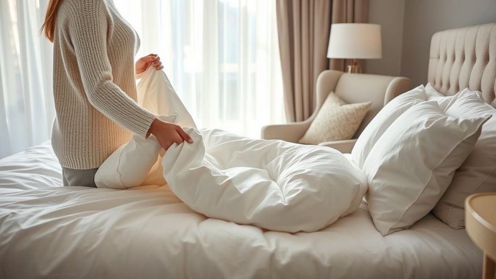 clean bedding and upholstery