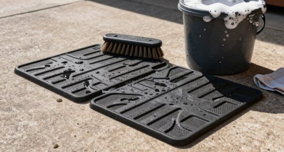 clean rubber mats carefully