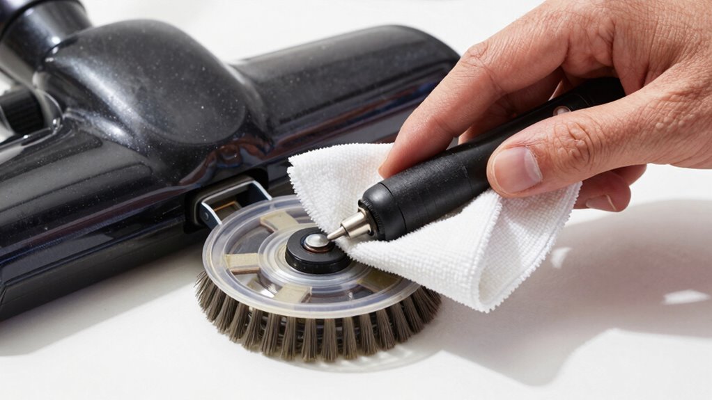 clean vacuum sensors and wheels