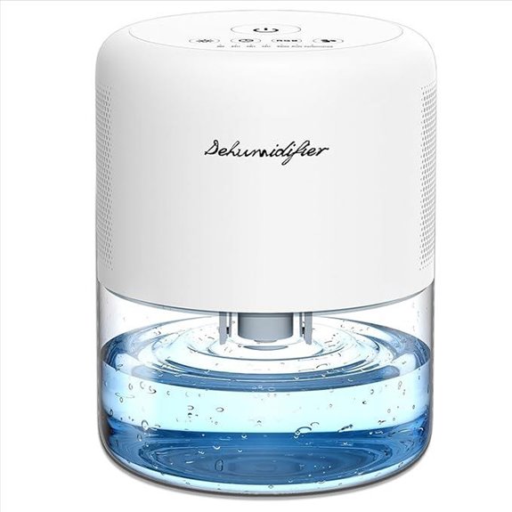Small Quiet Dehumidifier with 44oz Tank and Modes