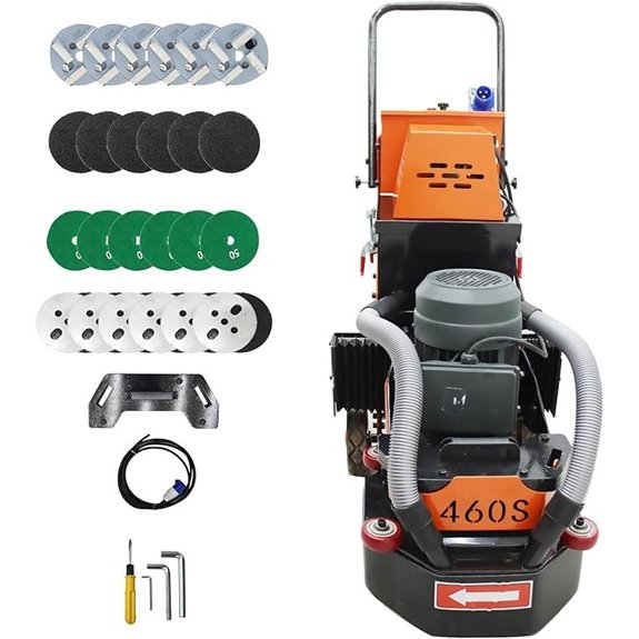 Concrete Floor Grinder with Dust Bucket and Grinding Heads