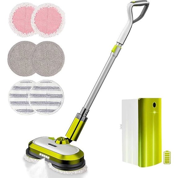 VMAI Cordless Spin Mop with LED Light and Water Spray