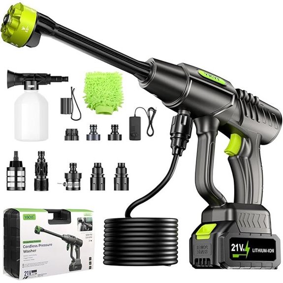 YKYI Cordless Pressure Washer with 6-in-1 Nozzle