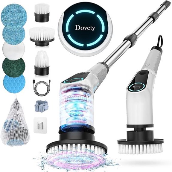 Dovety Cordless Electric Spin Scrubber with 8 Heads