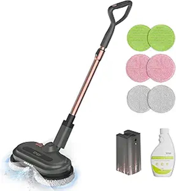Cordless Electric Spin Mop with Water Spray & Lights
