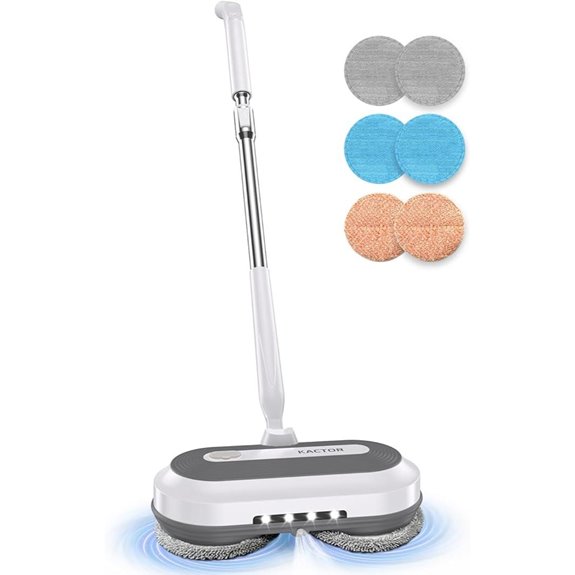 Cordless Electric Spin Mop with Water Spray and LED