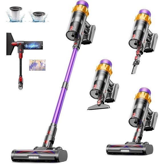 Cordless Vacuum Cleaner with Charging Dock and LED Display