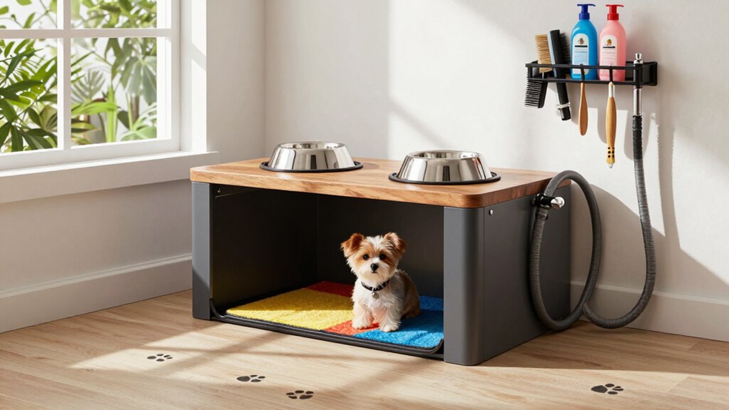 create pet cleaning station