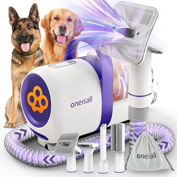 Oneisall Dog Grooming Vacuum Kit with Shedding Brush