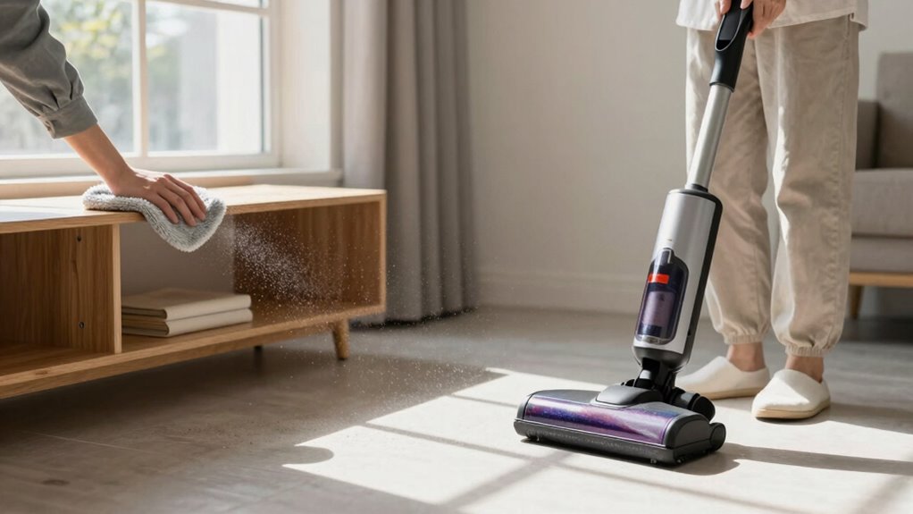 dust before vacuuming