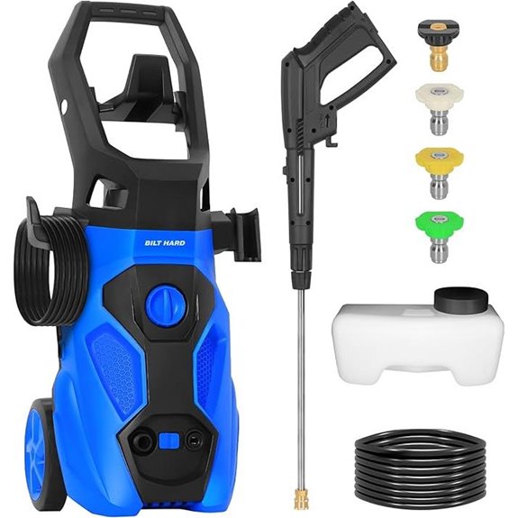 BILT HARD Electric Pressure Washer with Nozzles and Detergent