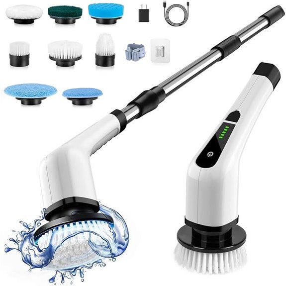 Electric Spin Scrubber with 8 Brush Heads