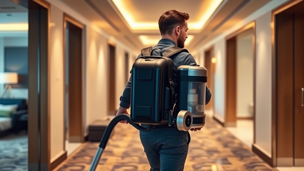 hotel cleaning backpack vacuum