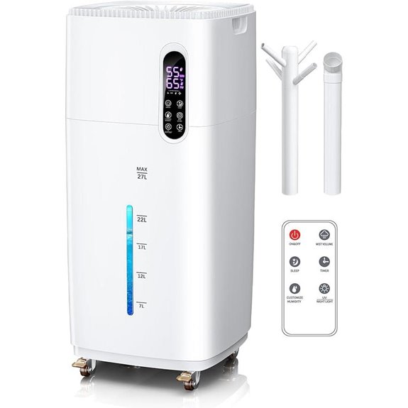 Large Room Humidifier with Remote 26L Quiet White