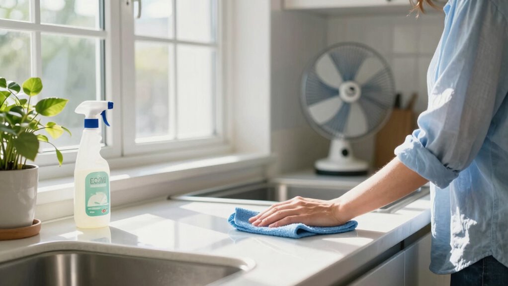 minimize cleaning aerosol fumes