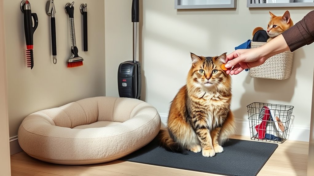 pet grooming area setup