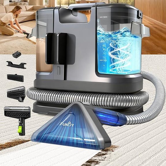 Portable Carpet & Upholstery Cleaner with 3 Brushes