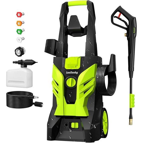 Pressure Washer with Nozzles and Foam Cannon