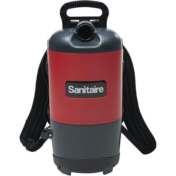 Sanitaire Quiet Clean Backpack Vacuum Black/Red