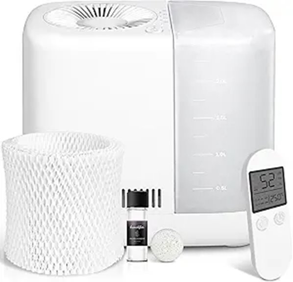 Evaporative Humidifier with Remote No White Dust