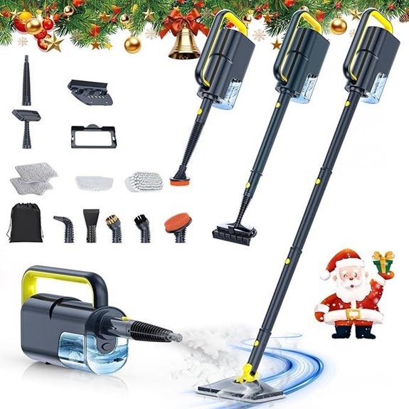 ScrubWiz Steam Mop with Handheld Cleaner and Accessories