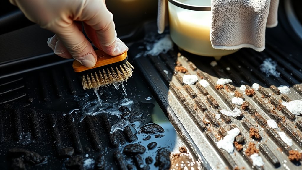 thorough rubber mat cleaning