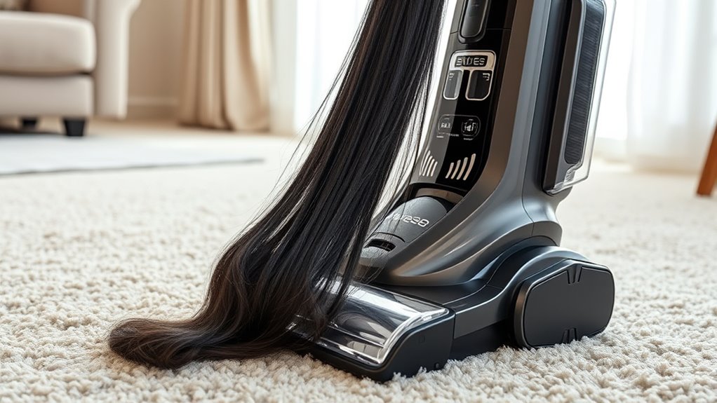 upright vacuum hair management