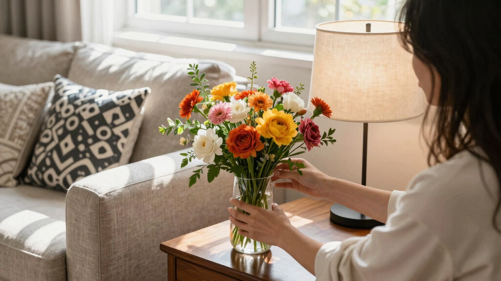 Skip Vases — This Stunning DIY Floral Arrangement Uses a Lamp