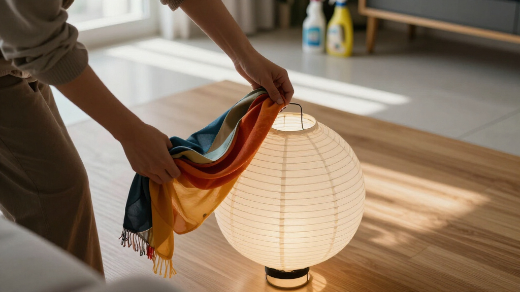 She Draped A Scarf Over IKEA’s Paper Lantern, And It Looks Custom