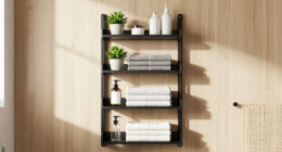 She Put A 5-Tier Shelf Behind Her Bathroom Door