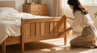 Instead Of Tossing Her Bed Frame, She Put A $40 DIY Headboard In Front
