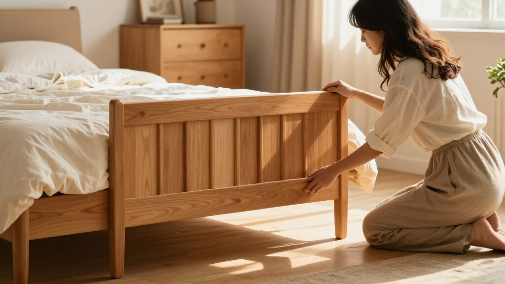 Instead Of Tossing Her Bed Frame, She Put A $40 DIY Headboard In Front