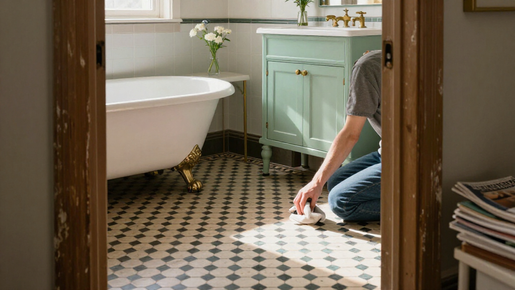 They Wanted A Tiny Bathroom To Look Vintage (And Nailed It!)