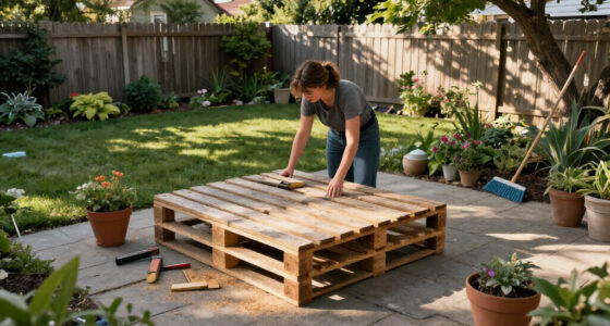 Woman Upcycles Old Wood Pallets Into A Backyard Showpiece With An Impressive DIY